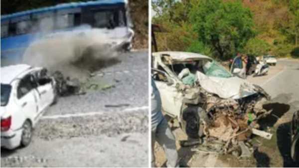 उत्तराखंड में भीषण टक्कर, 5 घायल, CCTV में कैद हादसा