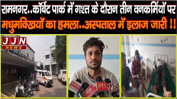 रामनगर..कॉर्बेट पार्क में गश्त के दौरान तीन वनकर्मियों पर मधुमक्खियों का हमला..अस्पताल में इलाज जारी !!